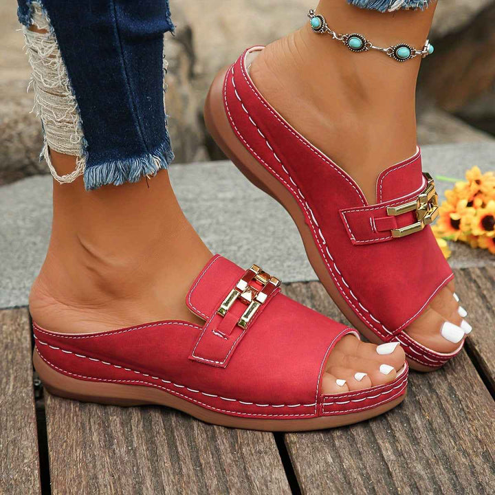 Eli | Elegant Women's Wedge Sandals for Comfort and Style Red