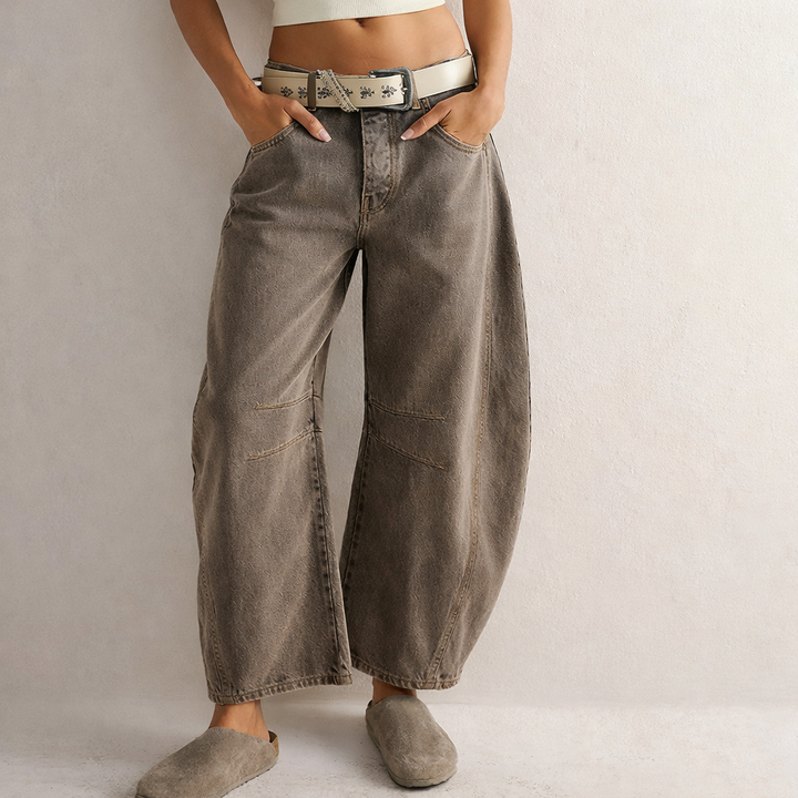Mae | Trendy Balloon Pants - Comfortable Wide Trousers for Women Light Brown