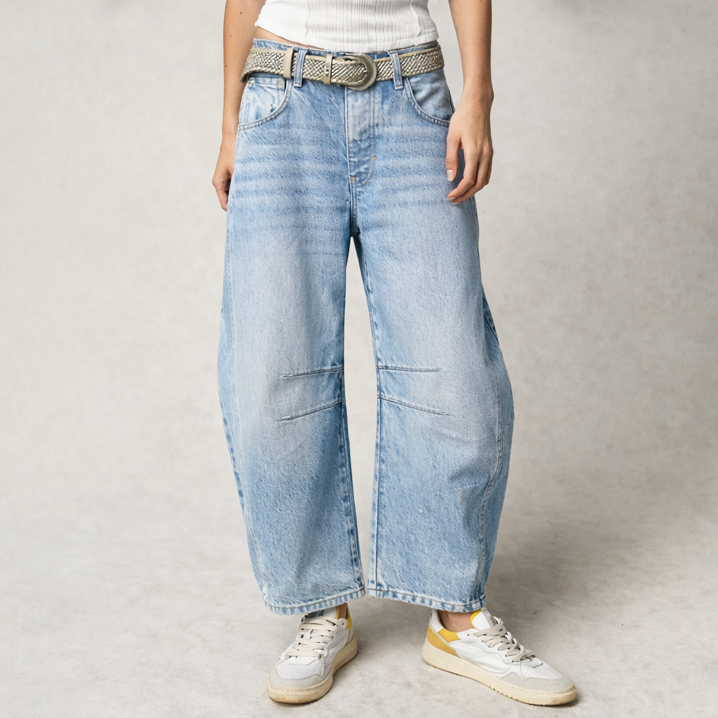 Mae | Trendy Balloon Pants - Comfortable Wide Trousers for Women Light Blue