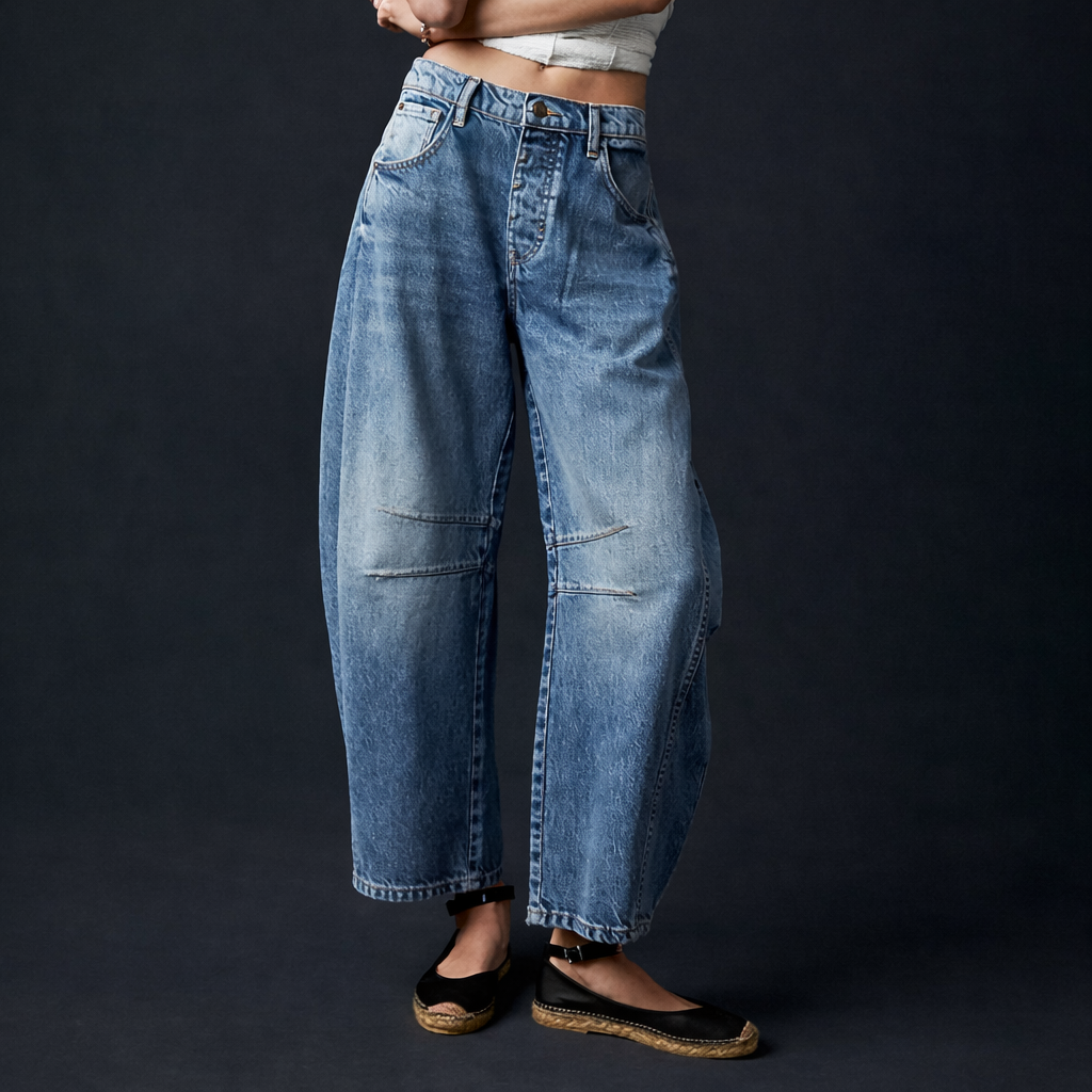 Mae | Trendy Balloon Pants - Comfortable Wide Trousers for Women Dark Blue