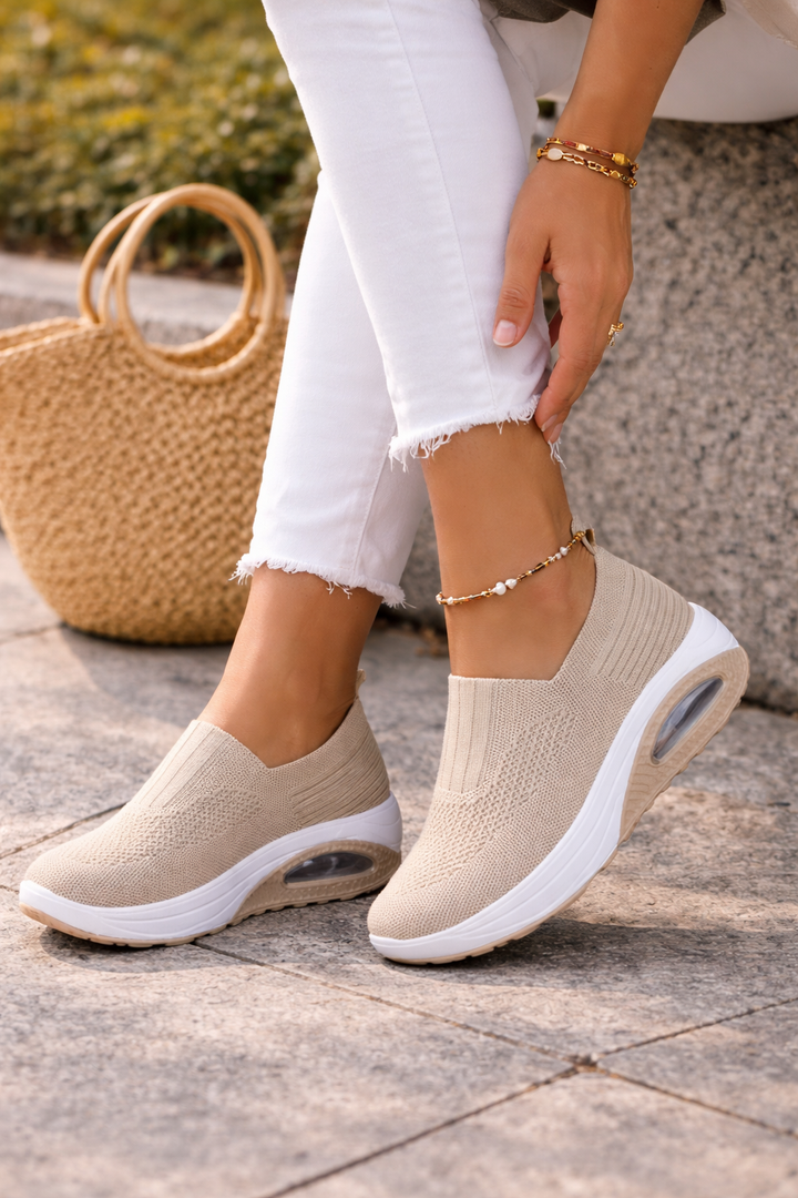Women's Slip-On Walking Shoes Beige