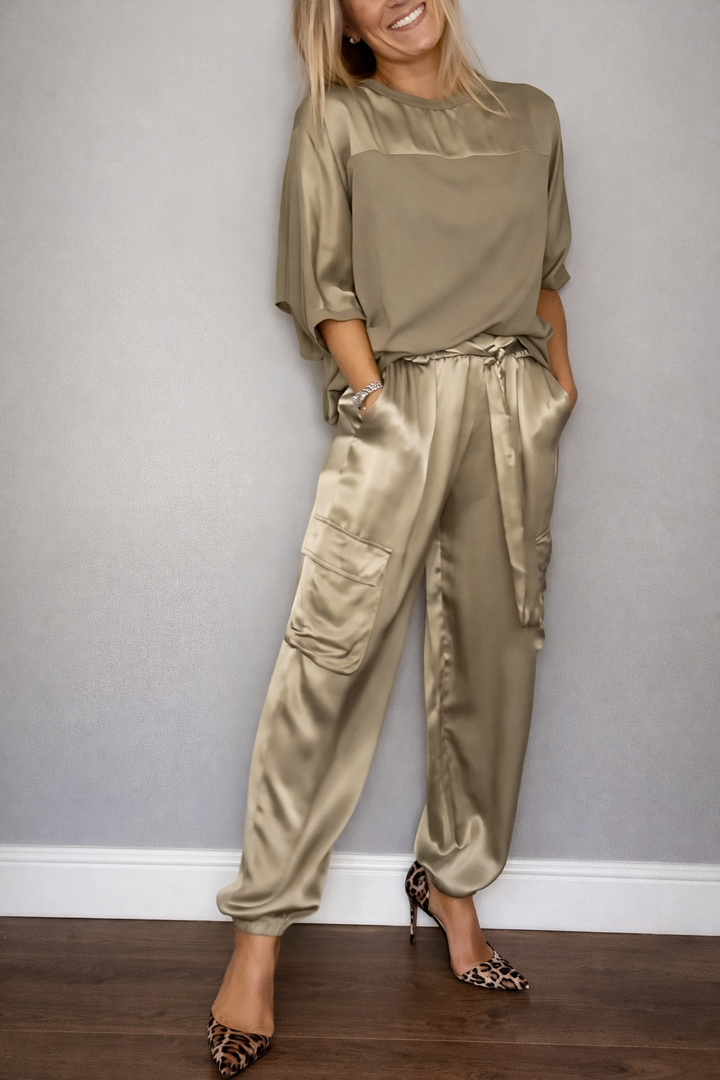 Solei | Women's Stylish Satin Set Gold