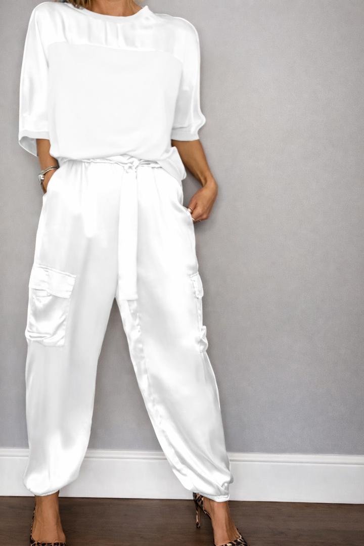 Solei | Women's Stylish Satin Set White