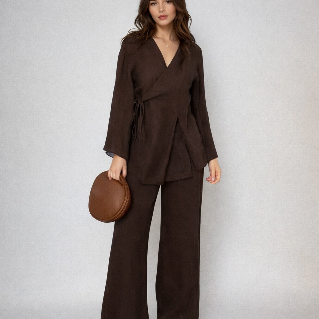 Jazz | Women's Co-ord Set – Wrap Kimono and Pants Ensemble