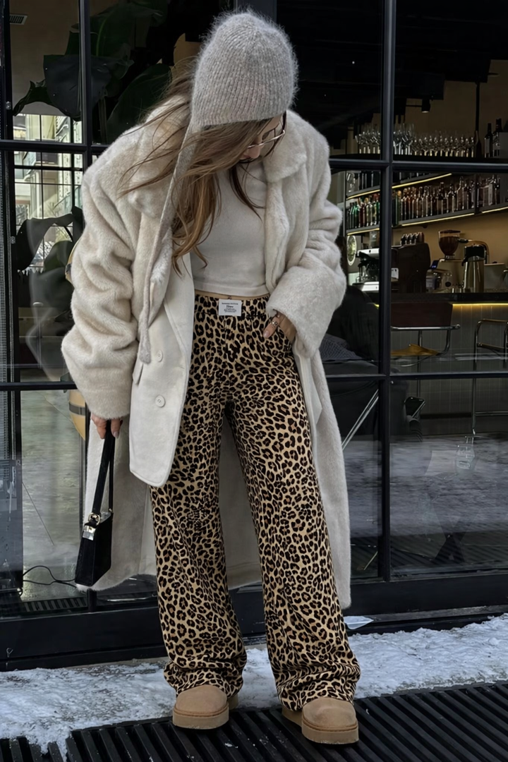 Fallon | Women's Trending Straight Leg Leopard Print Jeans
