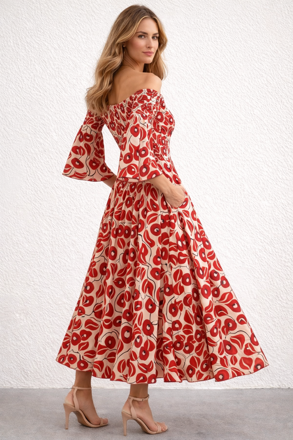 Dela | Women's Airy Floral Print Maxi Dress