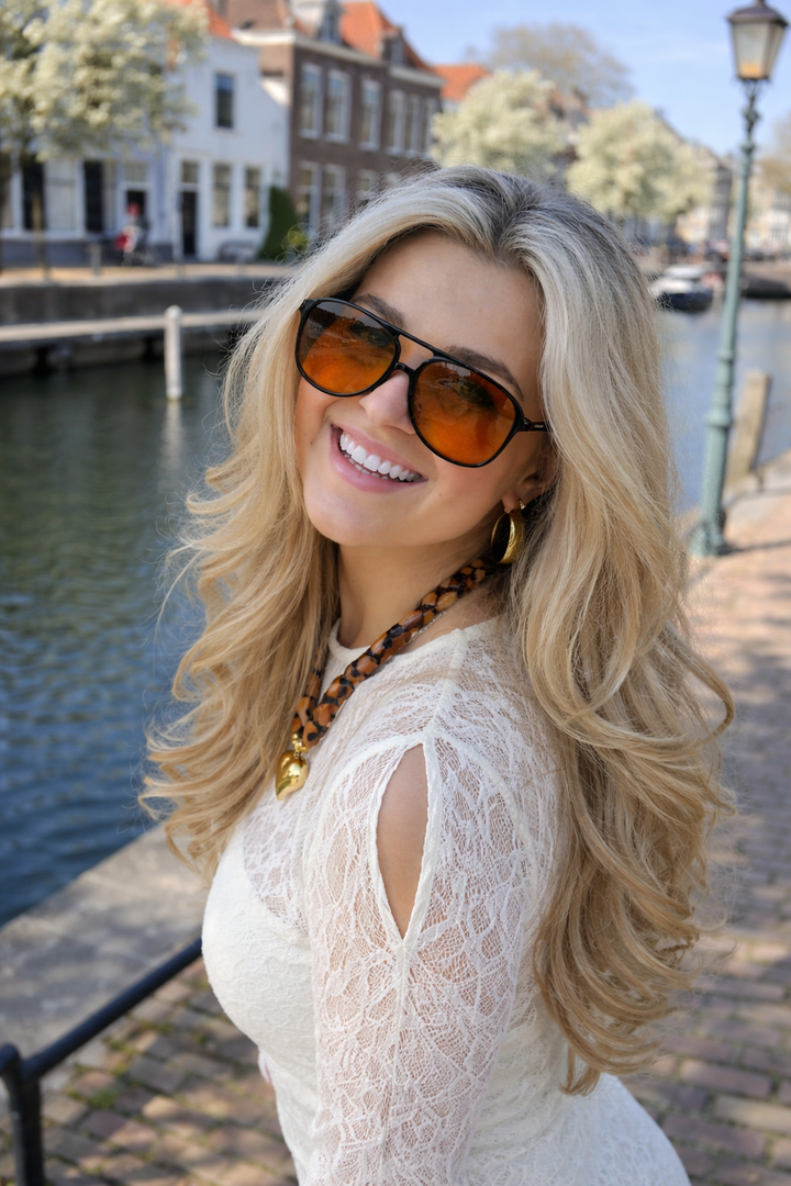 Ella | Women's Trendy Orange Sunglasses