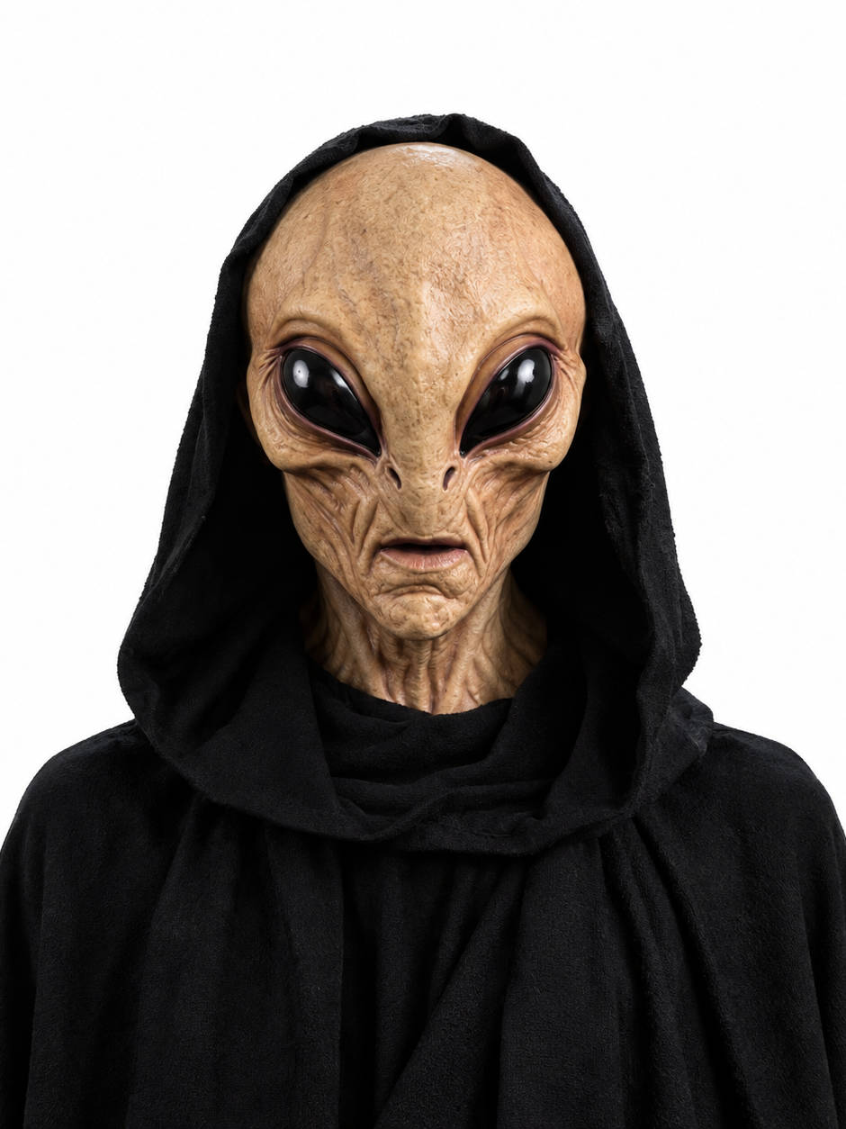 Halloween's Full Head Alien Latex Mask for Costume Parties Long Skin