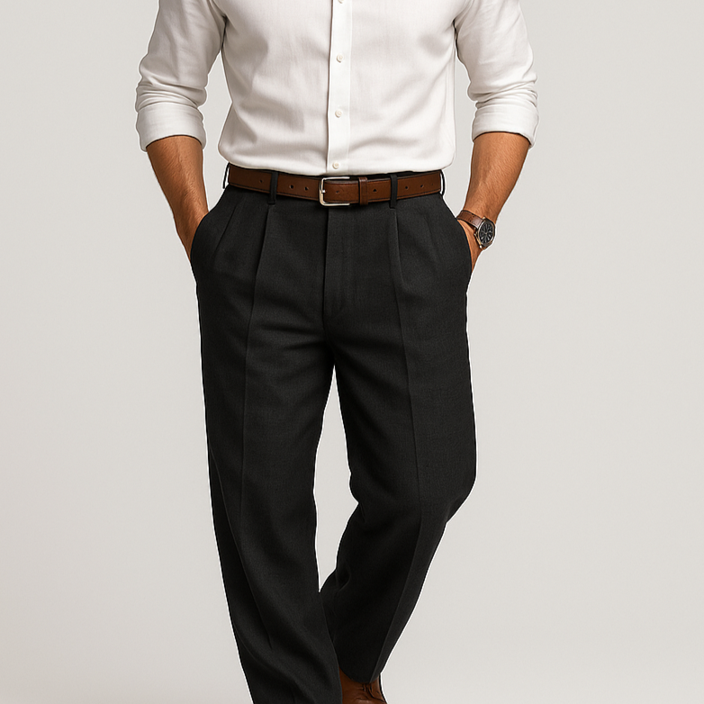 Men's Casual Cotton-Linen Trousers – Relaxed Comfort for Every Day Black
