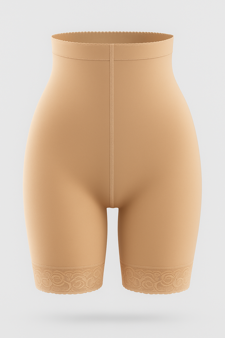 Chelle | Women's Slim-Fit Sculpting Shorts with Lifting Effect Beige