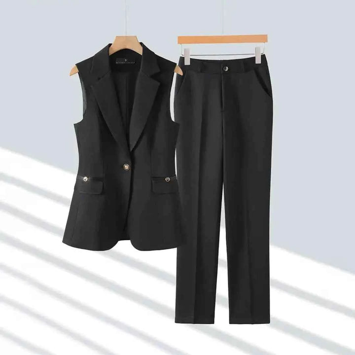 Women's Executive Grace 2-Piece Pantsuit Set Black