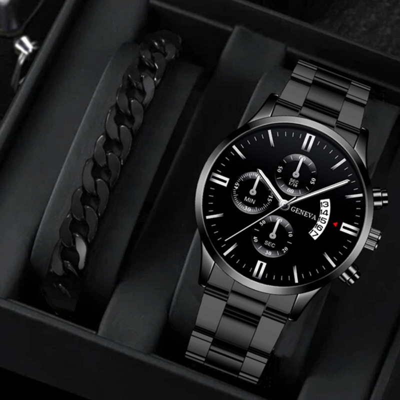ChronoLink Elegant Watch Set Black