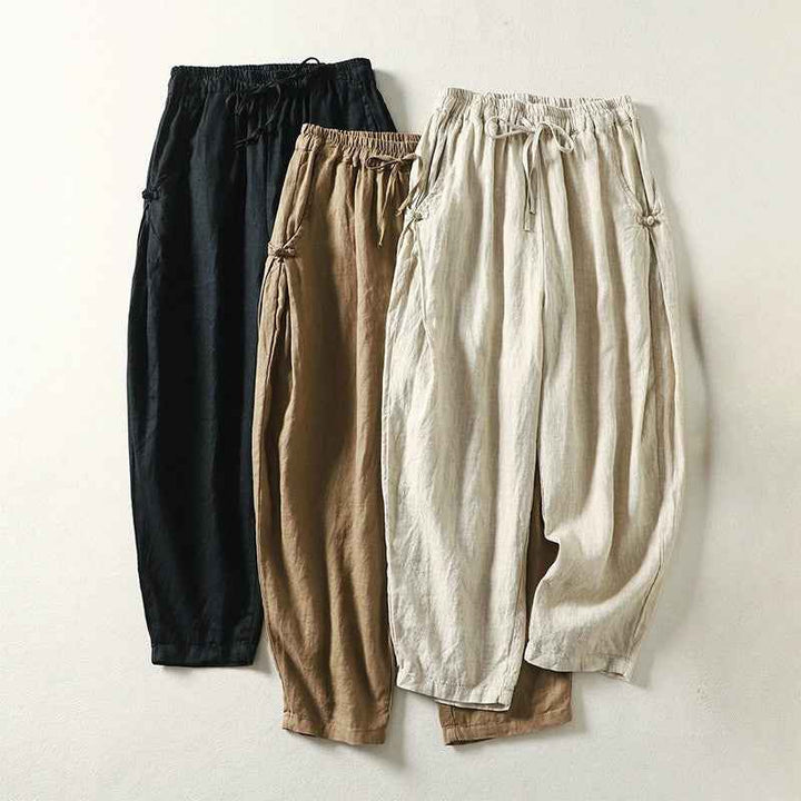 Women's Boho Loose Fit Pants with Elastic Waist
