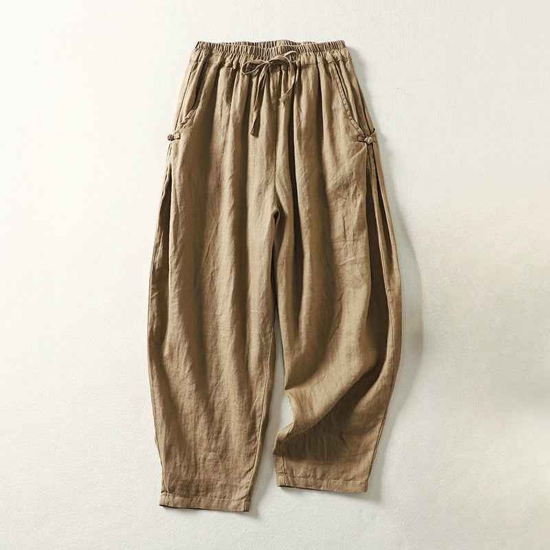 Women's Boho Loose Fit Pants with Elastic Waist
