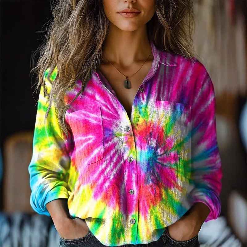 Women's Colorful Blouse with Abstract Print