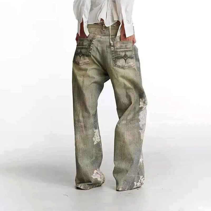 Women's Distressed Art Washed Jeans