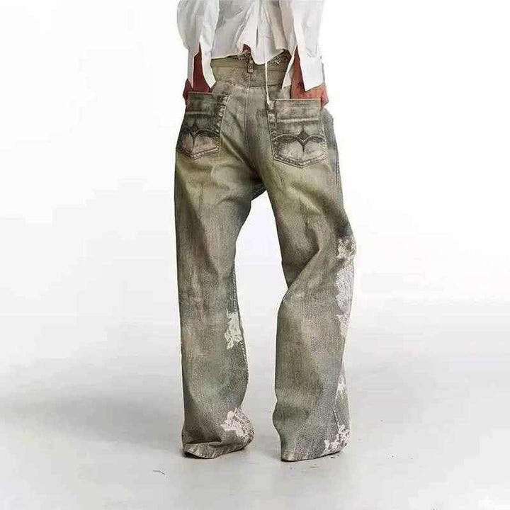 Women's Distressed Art Washed Jeans
