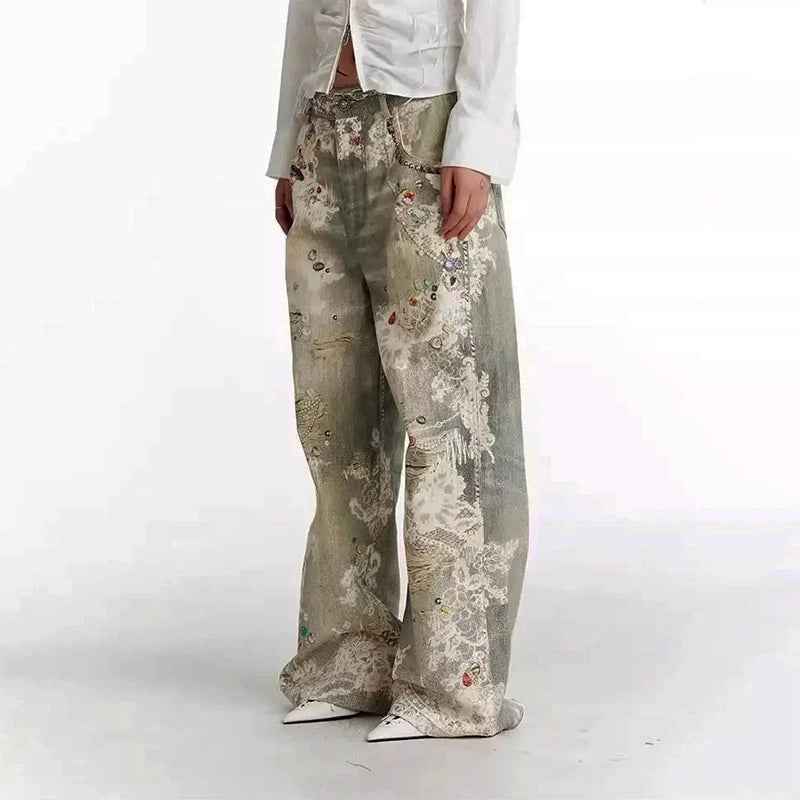 Women's Distressed Art Washed Jeans