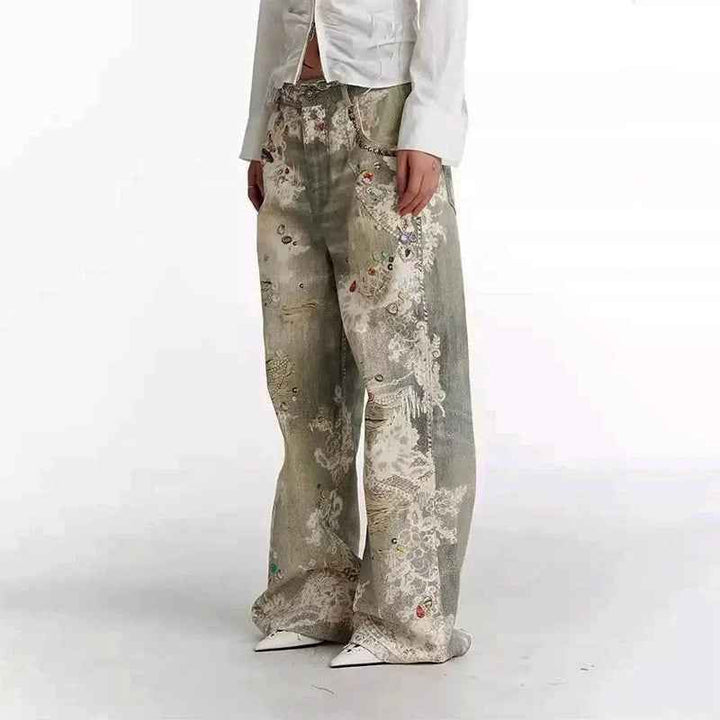 Women's Distressed Art Washed Jeans
