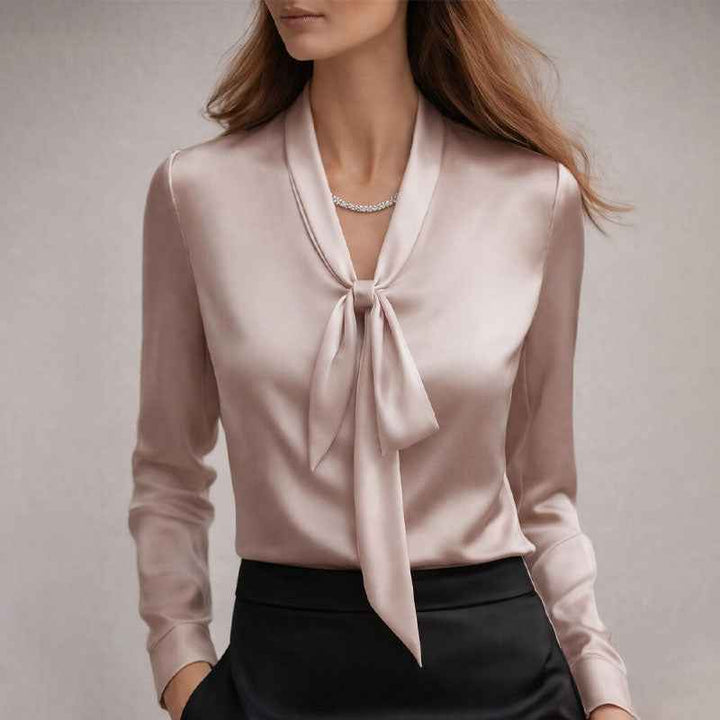 Women's Elegant Bow Tie Neck Blouse
