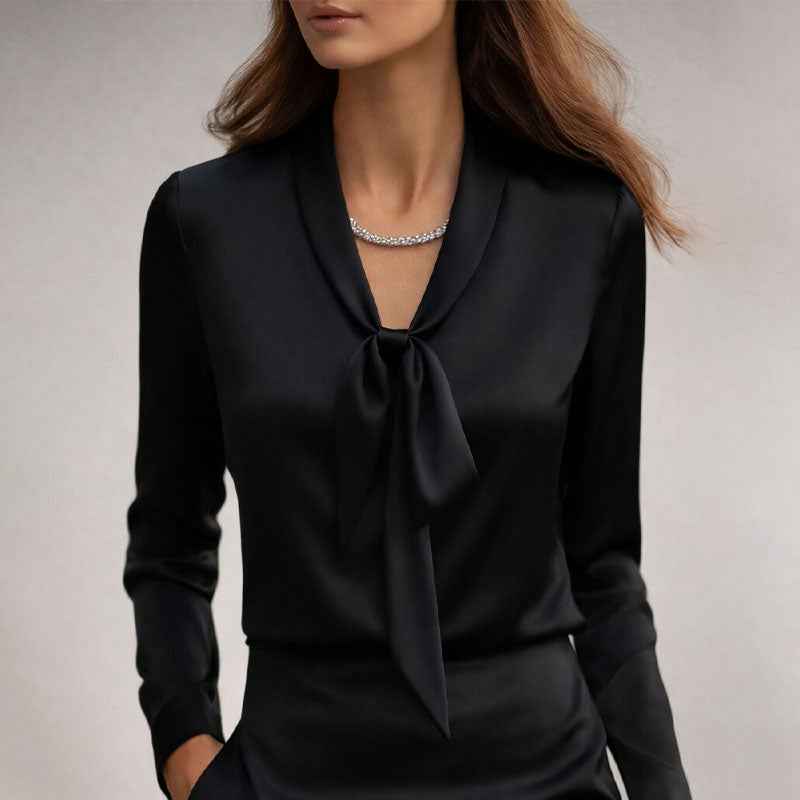 Women's Elegant Bow Tie Neck Blouse