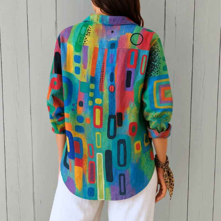 Women's Geometric Multicolor Print Shirt