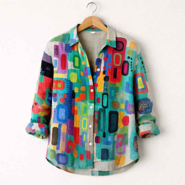 Women's Geometric Multicolor Print Shirt