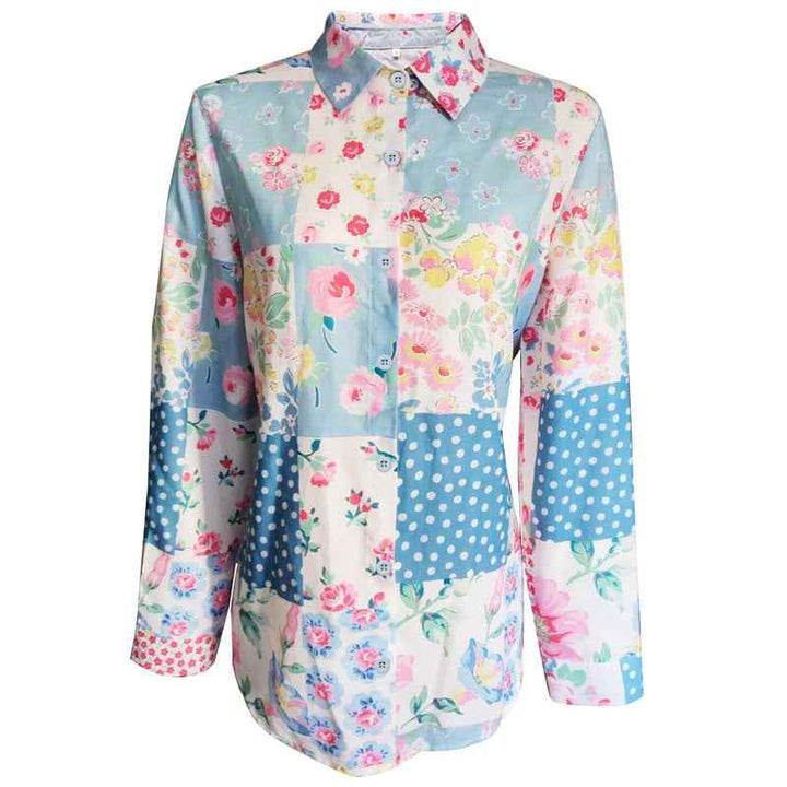 Women's Long Sleeve Floral Patch Shirt