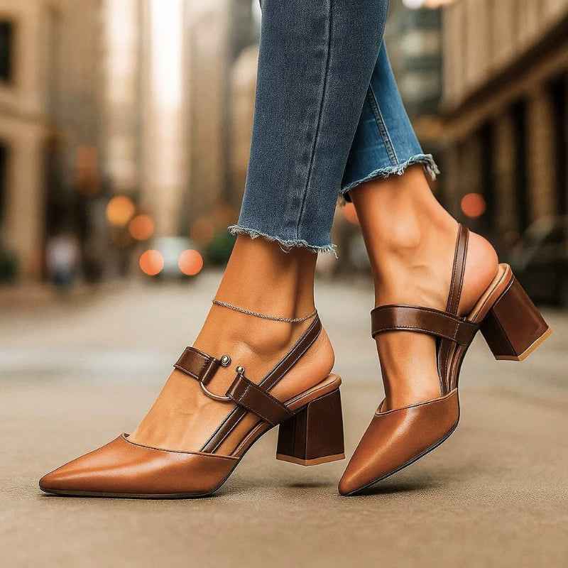 Women's Pointed Toe Heels with Strap Detail