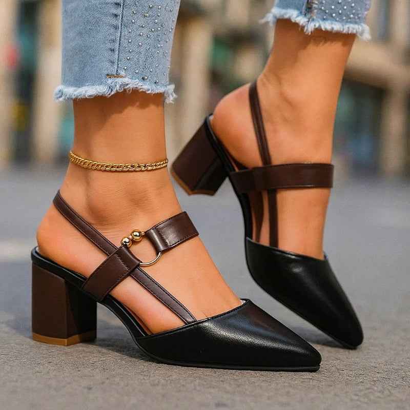 Women's Pointed Toe Heels with Strap Detail