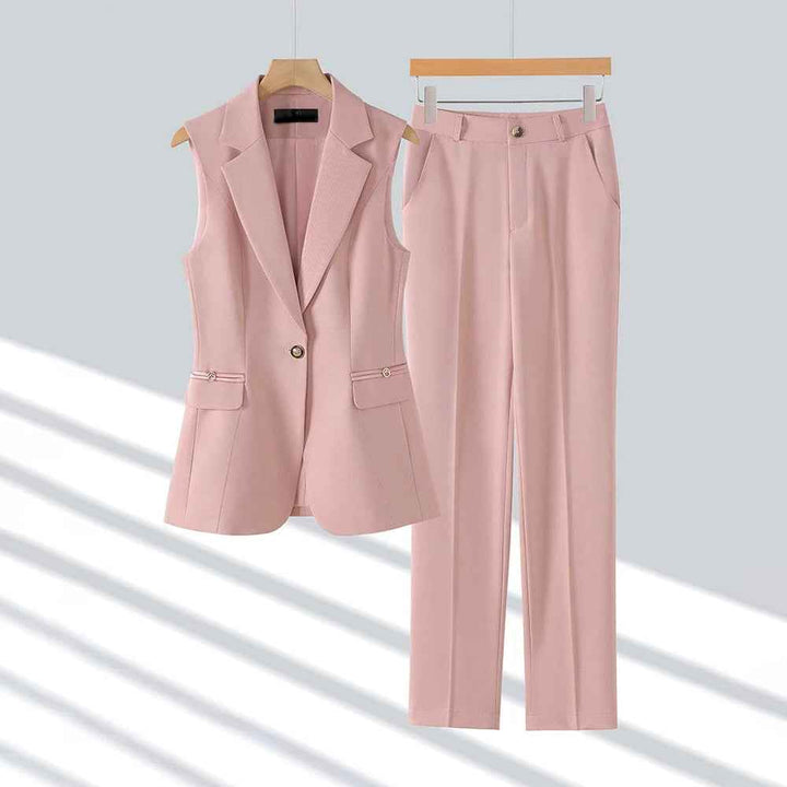 Women's Sleeveless Blazer and Pants Set