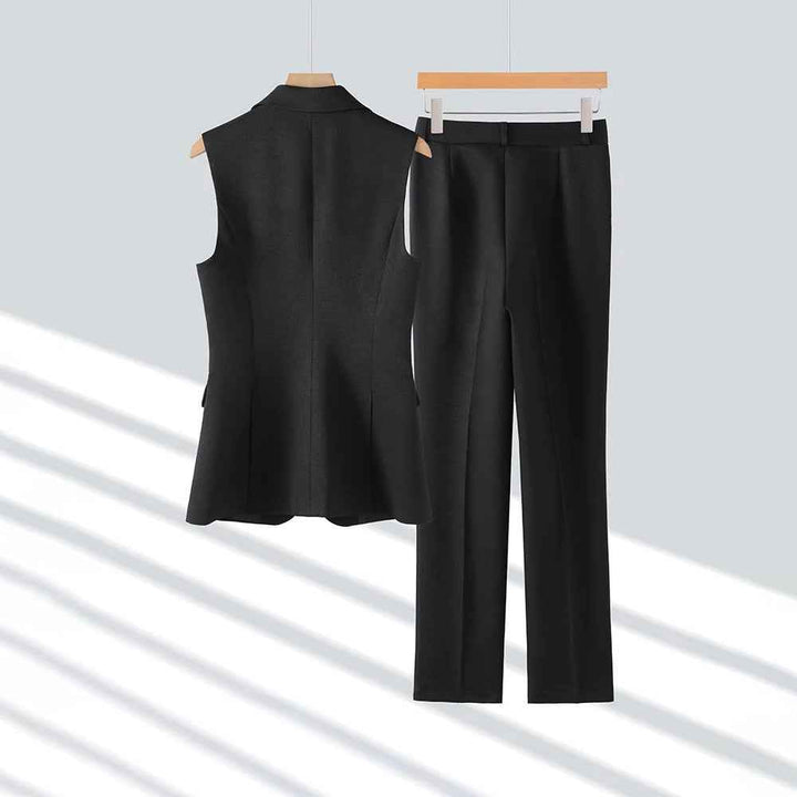 Women's Sleeveless Blazer and Pants Set