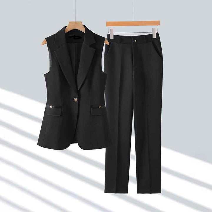 Women's Sleeveless Blazer and Pants Set