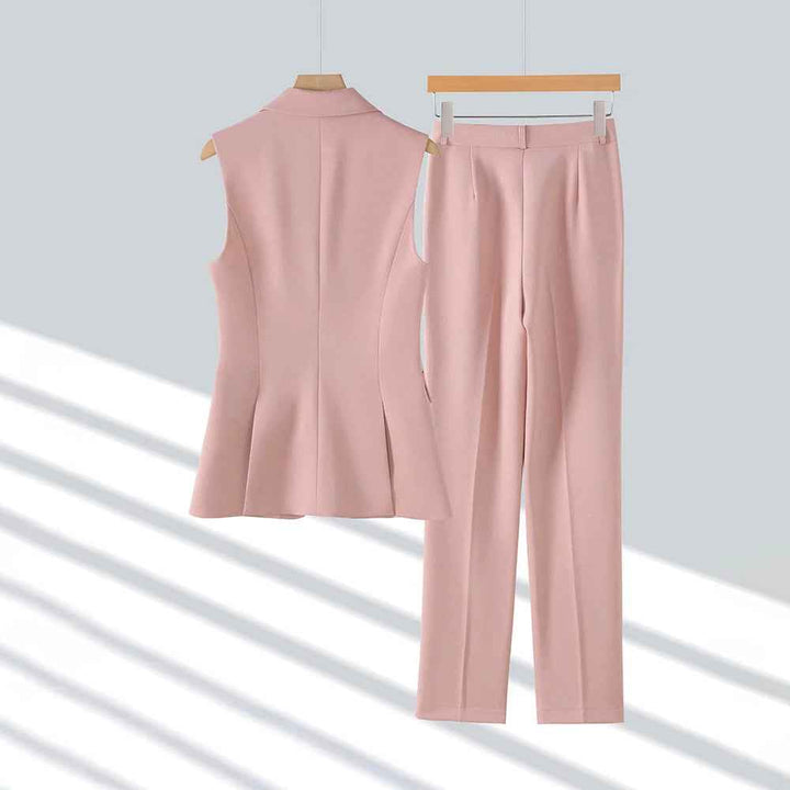Women's Sleeveless Blazer and Pants Set