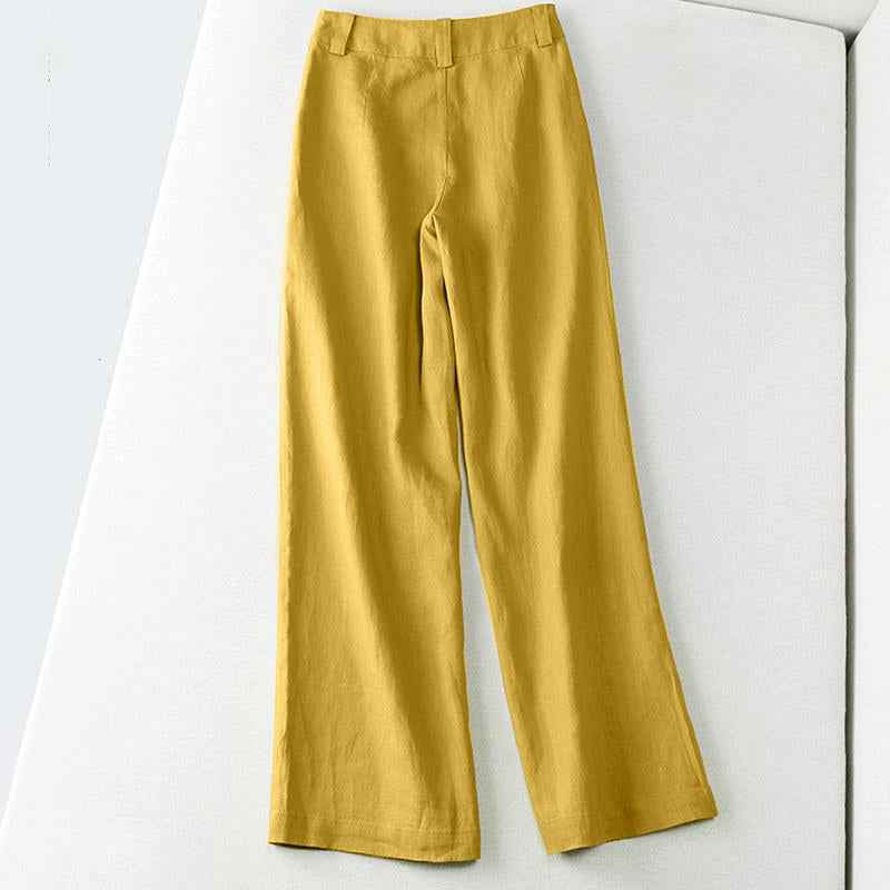 Women's Wide-Leg Linen Trousers