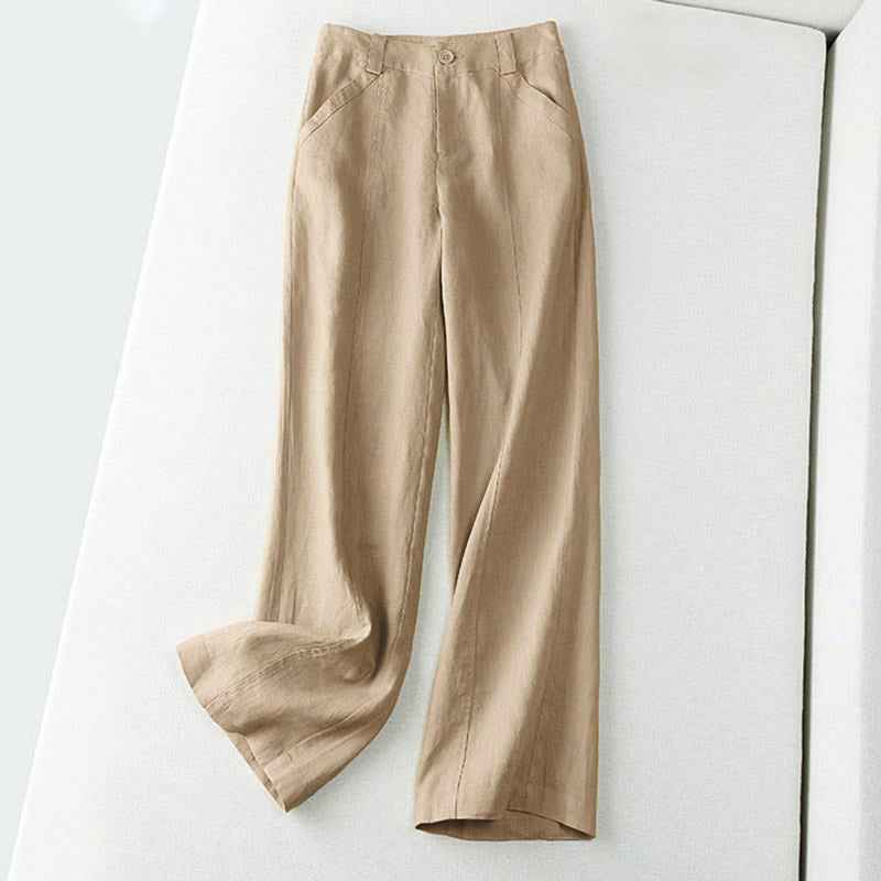Women's Wide-Leg Linen Trousers