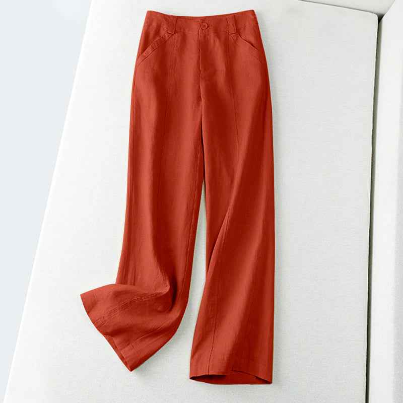 Women's Wide-Leg Linen Trousers