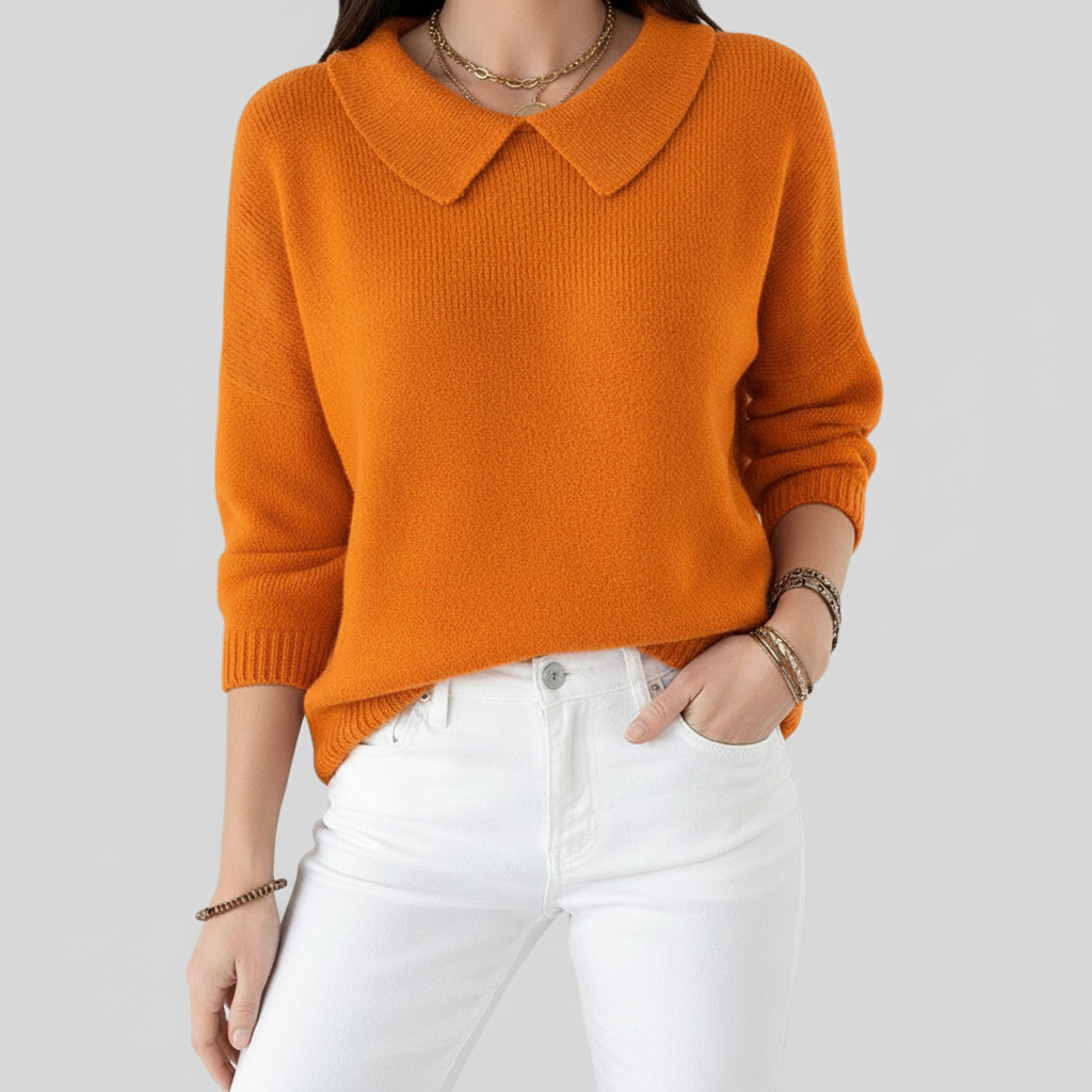 Classic Elara Sweater for Women Orange