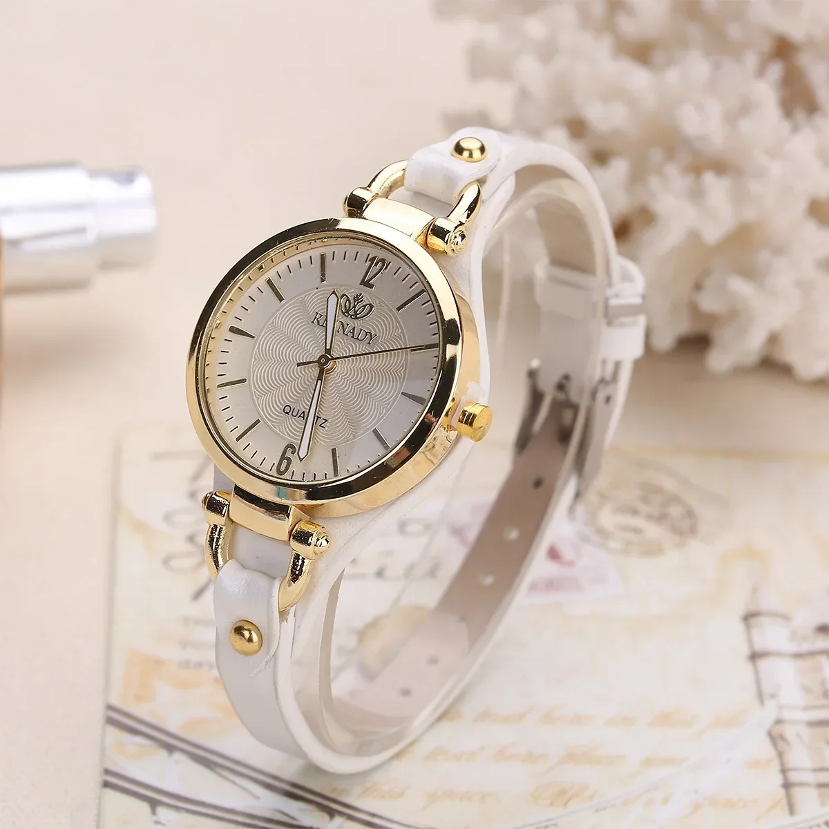 Classic Leather Timepiece for Timeless Style White