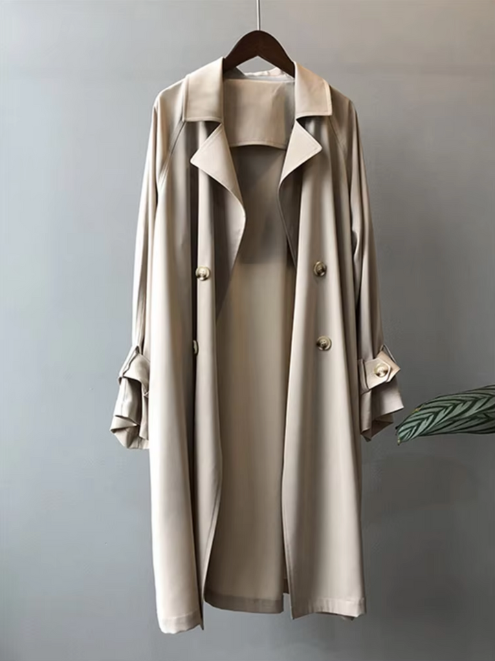 Classic Long Trench Coat for Women | Timeless Style & Comfort Beige