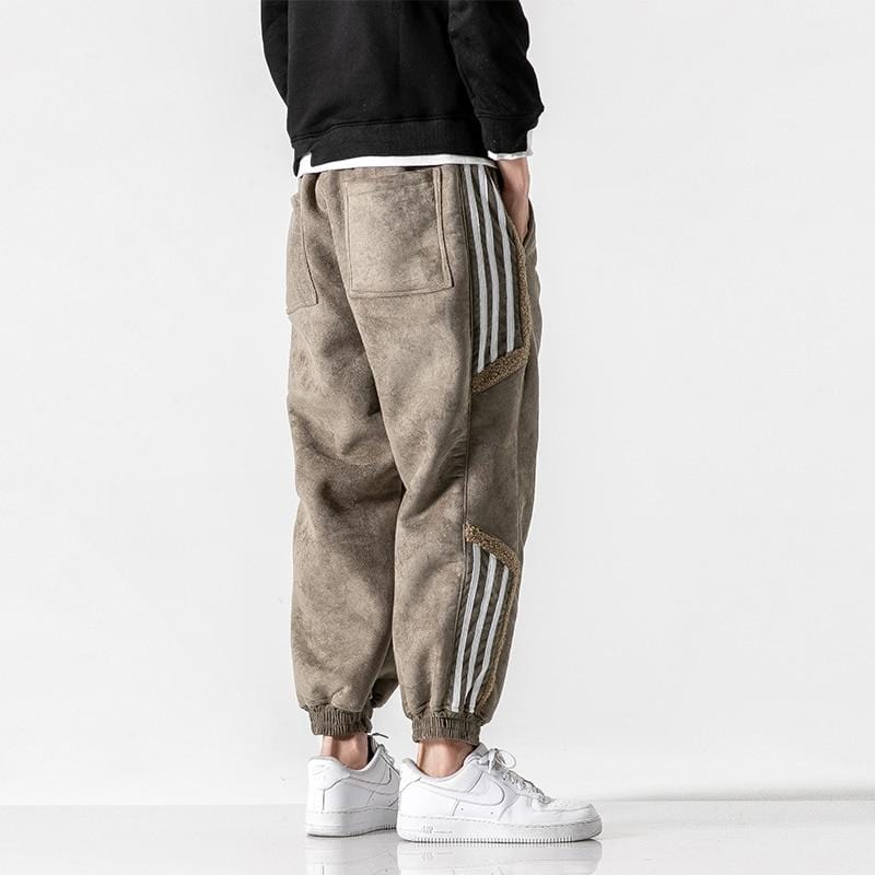 Men's Casual Fleece-Lined Relaxed Fit Joggers for Trendy Streetwear