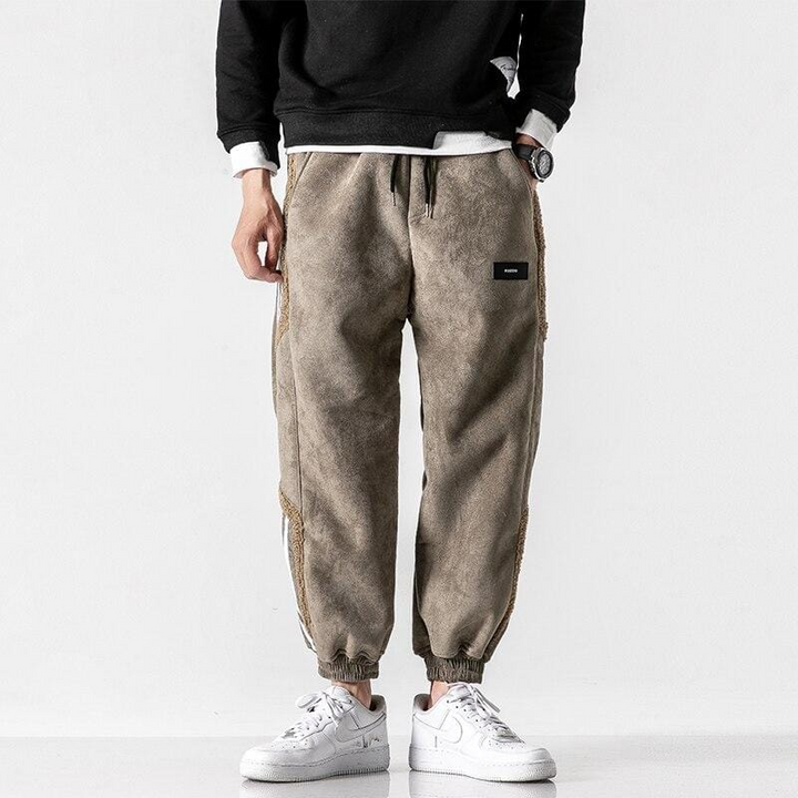 Men's Casual Fleece-Lined Relaxed Fit Joggers for Trendy Streetwear