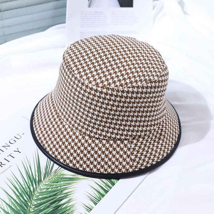 Cloth Female Bucket British Fashion Fisherman Hat Coffee One size