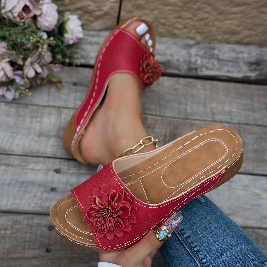 Comfortable Women's Slide Sandals with Orthopedic Support Red