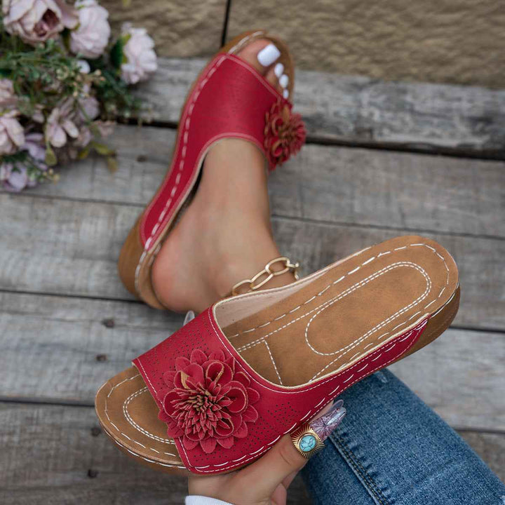 Comfortable Women's Slide Sandals with Orthopedic Support Red