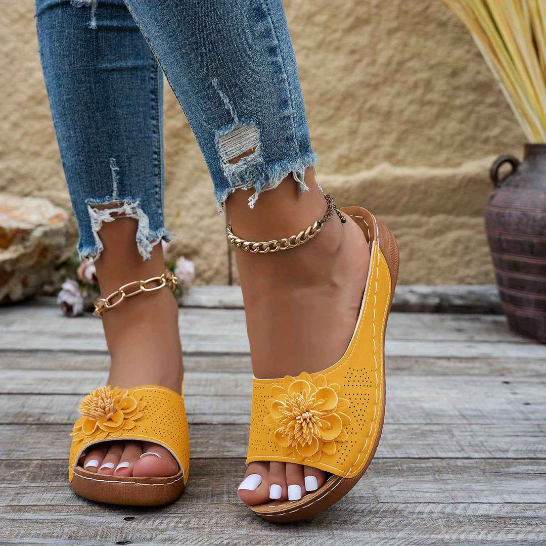 Comfortable Women's Slide Sandals with Orthopedic Support Yellow