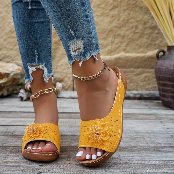 Comfortable Women's Slide Sandals with Orthopedic Support Yellow