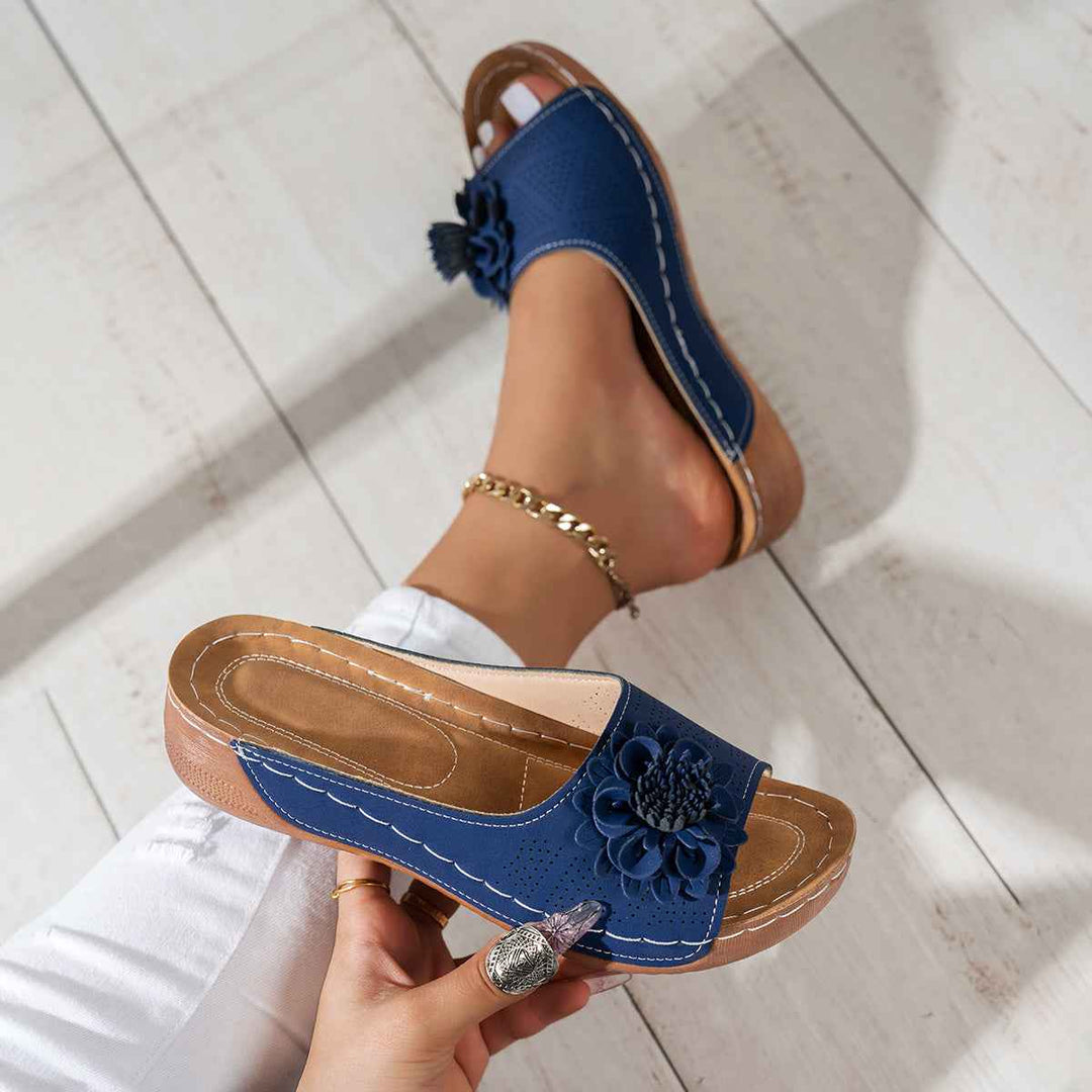 Comfortable Women's Slide Sandals with Orthopedic Support Blue