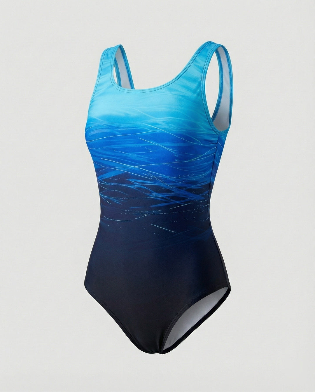 Comfortable Women's Swimsuit - Quick-Drying, Sporty Open Back Design Blue