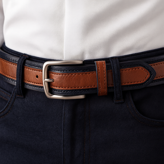 Contrast-Panel Belt with Stylish Design
